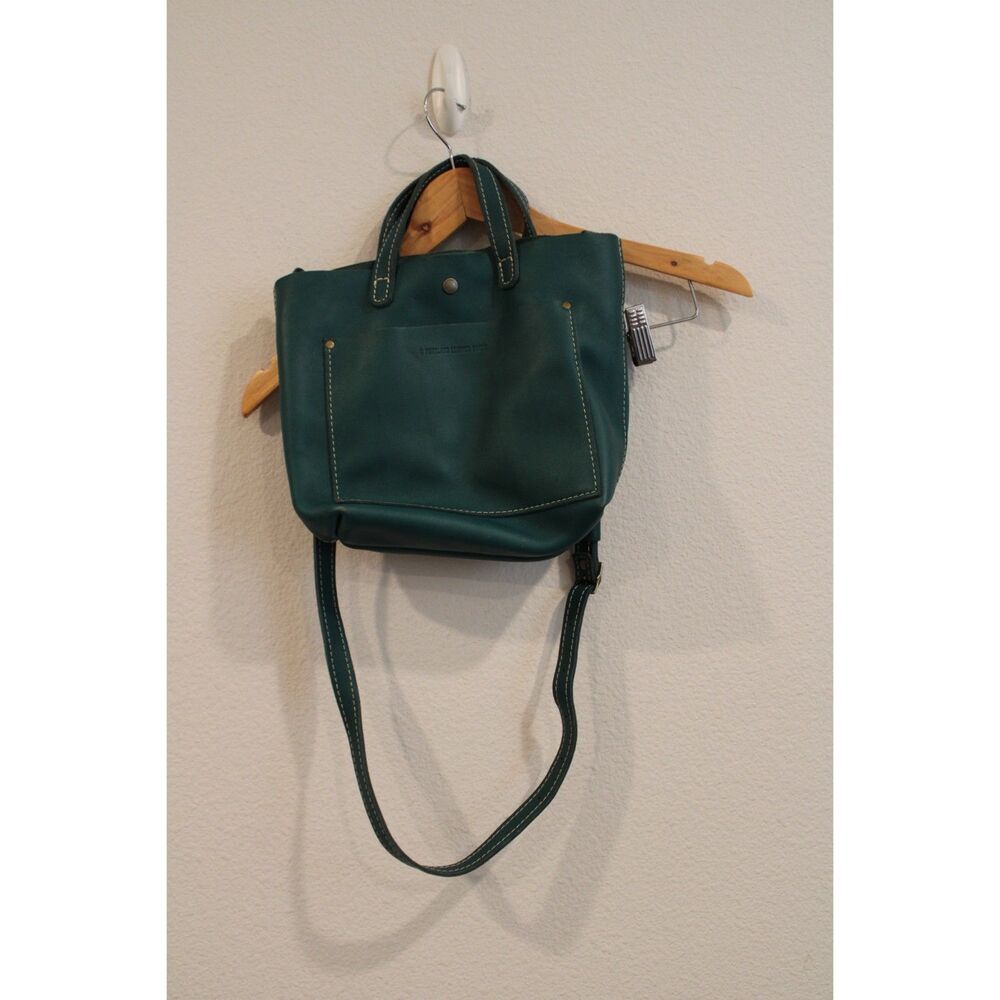 Portland Leather Goods Mini Crossbody Tote green